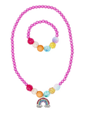 Load image into Gallery viewer, Pink Poppy Rainbow Necklace & Bracelet Set