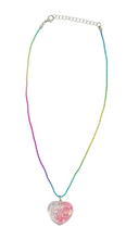 Load image into Gallery viewer, Pink Poppy Mermaid Heart Necklace