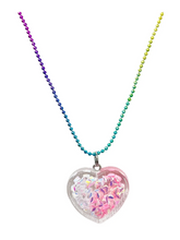 Load image into Gallery viewer, Pink Poppy Mermaid Heart Necklace