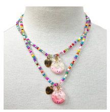 Load image into Gallery viewer, Pink Poppy BFF Donut Necklace Set
