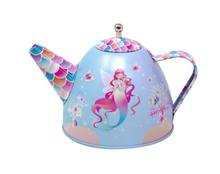 Load image into Gallery viewer, Pink Poppy Shimmering Mermaid Tin Tea Set in Carry Case