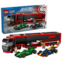 Load image into Gallery viewer, Lego City F1 Truck with RB20 & AMR24 F1 Cars 60445