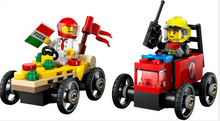 Load image into Gallery viewer, Lego City Pizza vs Fire Truck Race Car Pack 60458