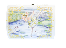 Load image into Gallery viewer, Swanlake Ballerina Dome Musical Jewellery Box