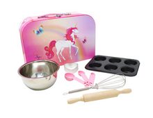 Load image into Gallery viewer, Pink Poppy Unicorn Butterfly 6 Piece Kids Baking Set & Carry Case