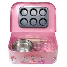 Load image into Gallery viewer, Pink Poppy Unicorn Butterfly 6 Piece Kids Baking Set & Carry Case