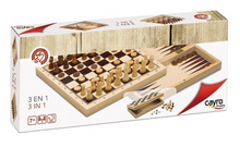 Load image into Gallery viewer, 3 in 1 Chess, Ceckers & Backgammon Cayro