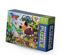 Load image into Gallery viewer, Crocodile Creek Backyard Bugs Holographic Puzzle 50 Pieces