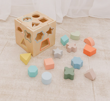 Load image into Gallery viewer, Bubble Wooden Shape Sorting Cube