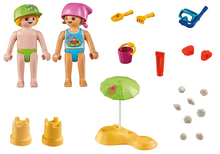 Load image into Gallery viewer, Playmobil Kids with Sand Castle 71581