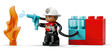 Load image into Gallery viewer, Lego Duplo Fire Truck with Hose and Firefighter 10473