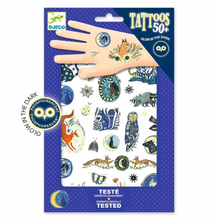 Load image into Gallery viewer, Djeco Glow in The Dark Temporary Tattoos