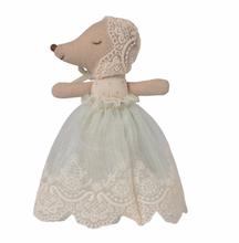 Load image into Gallery viewer, Maileg Baby Mouse in Gown Mint