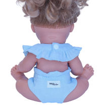 Load image into Gallery viewer, Cherry Frilled Bib & Nappy 34-38cm Doll
