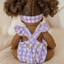 Load image into Gallery viewer, Gingham Romper & Headband 34-38cm Doll