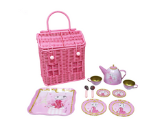 Load image into Gallery viewer, Pink Poppy Claris Woven Basket Tea Set