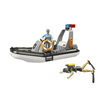 Load image into Gallery viewer, Bruder RAM 2500 Police Pick-Up & Tralier with Boat & 2 Figures