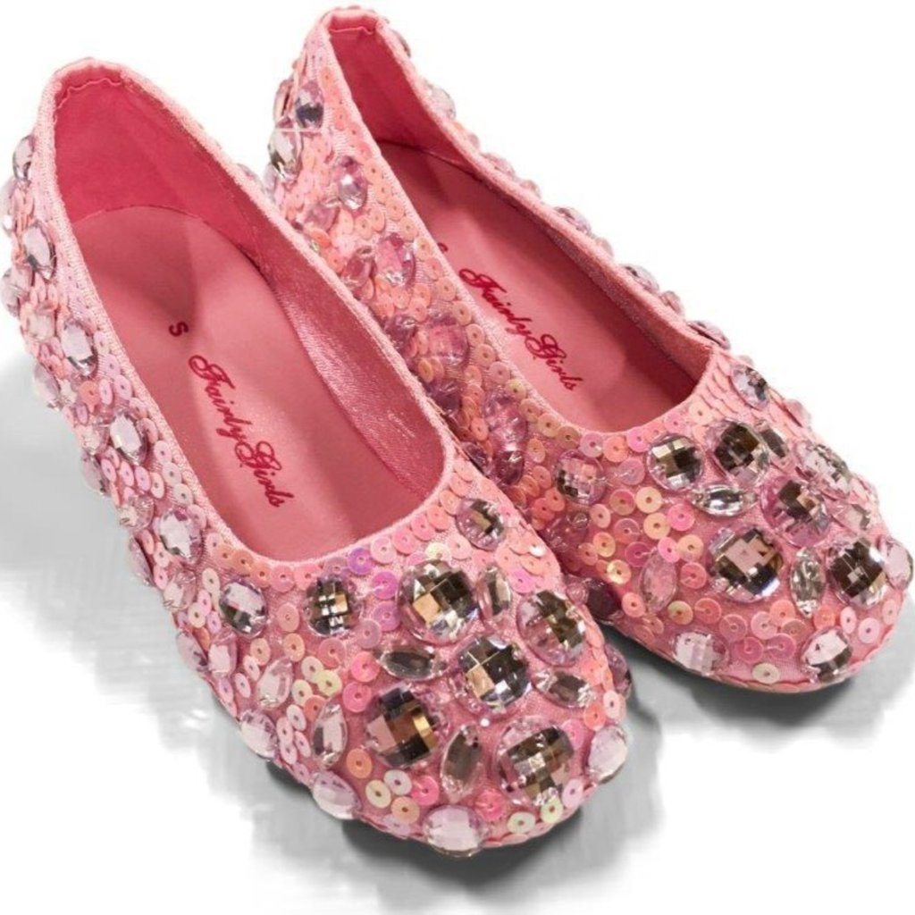 Fairy Girls Pink Glass Slippers - Small