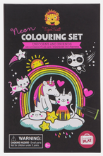 Load image into Gallery viewer, Tiger Tribe Neon Colouring Set Unicorn & Friends