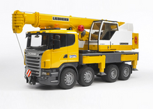 Load image into Gallery viewer, Bruder Scania R-Series Liebherr Crane Truck w/Light & Sound