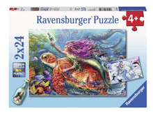 Load image into Gallery viewer, Ravensburger 2 X 24 Piece Mermaid Adventures Puzzles
