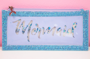 Floating Glitter Pencil Pouch Mermaid