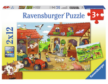 Load image into Gallery viewer, Ravensburger 2 X 12 Piece Working on the Farm Puzzles