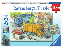 Load image into Gallery viewer, Ravensburger Working Trucks 2 X 24 Piece Puzzle