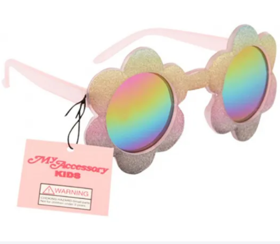 Fashion Sunglasses Glitter Rainbow Daisy