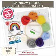 Load image into Gallery viewer, The Crafty Kit Co Rainbow Hoop Needle Felt