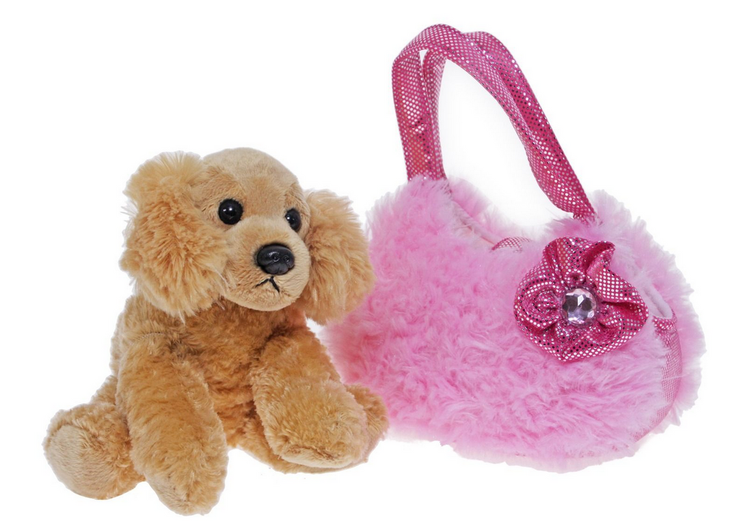Fancy Pals Spaniel in Pink Fluffy Bag