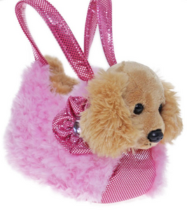 Fancy Pals Spaniel in Pink Fluffy Bag