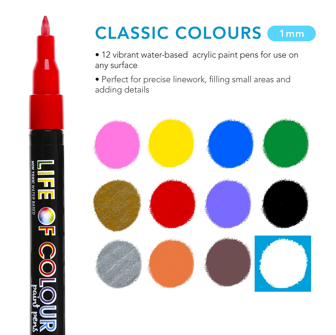 Life of Colour Classic Fine Acrylic Paint Pens – Kinderplay Playthings