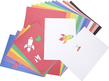 Load image into Gallery viewer, Construction Paper Pack with Stencils