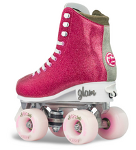 Load image into Gallery viewer, Disco GLAM Pink/Silver Roller Skates (Small j12-2)
