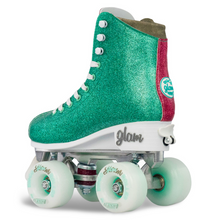 Load image into Gallery viewer, Disco GLAM Teal/ Pink Roller Skates (Small j12-2)