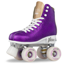 Load image into Gallery viewer, Disco GLAM Purple/Silver Roller Skates (Small j12-2)