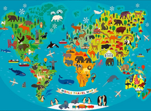 Load image into Gallery viewer, Ravensburger Animal World Map Puzzle 150 pieces