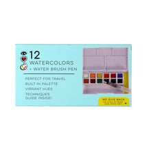 Load image into Gallery viewer, I Heart Art 12 Watercolours & Water Brush Pens