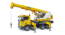 Load image into Gallery viewer, Bruder Scania R-Series Liebherr Crane Truck w/Light &amp; Sound
