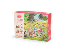 Load image into Gallery viewer, Moulin Roty La Grande Famille 4 x Mini Puzzles ‘The Seasons’
