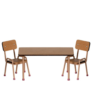 Maileg Table & Chair Set Mouse Dark Powder