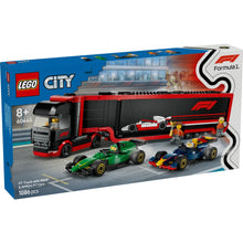 Load image into Gallery viewer, Lego City F1 Truck with RB20 &amp; AMR24 F1 Cars 60445
