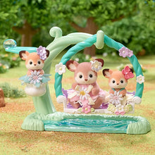 Load image into Gallery viewer, Sylvanian Deer Babies Floral Swing Set
