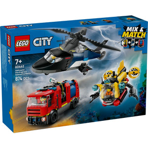 Lego City Helicopter, Fire Truck & Submarine Remix 60462