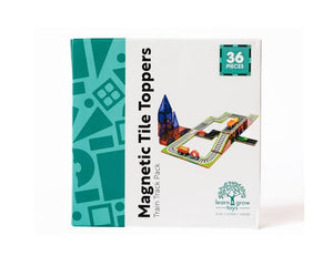Learn & Grow Magnetic Tile Toppers - Train Tracks 36 piece