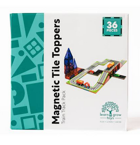 Learn & Grow Magnetic Tile Toppers - Train Tracks 36 piece