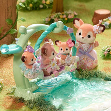 Load image into Gallery viewer, Sylvanian Deer Babies Floral Swing Set
