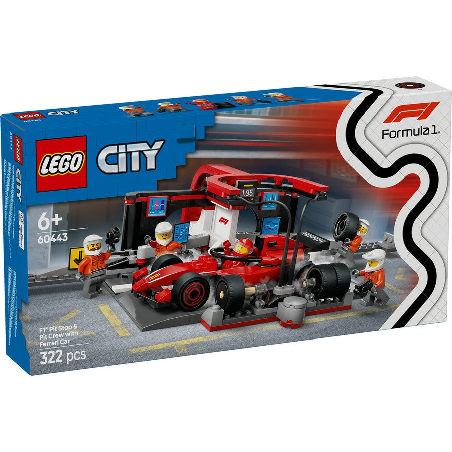 Lego City F1 Pit Stop & Pit Crew with Ferrari Car 60443