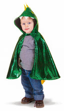 Load image into Gallery viewer, Great Pretenders Metallic Green Dragon Cape 2-3
